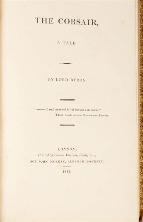 Lot - LORD BYRON. THE CORSAIR: A POEM. 1814, FIRST EDITION