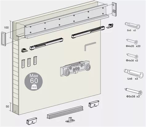 Trilho Oculto Invisível Para Porta De Correr Kit Completo R 1 999 em