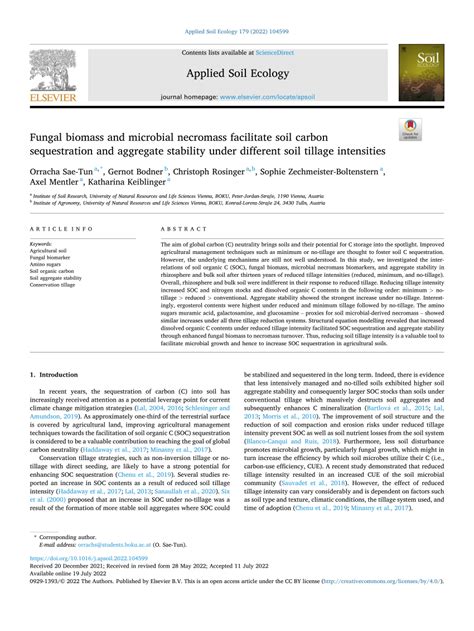 Pdf Fungal Biomass And Microbial Necromass Facilitate Soil Carbon