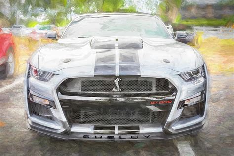 2020 Silver Ford Mustang Shelby Gt500 X142 Photograph By Rich Franco