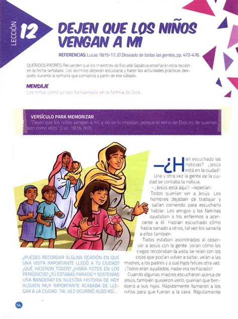 Primarios Lección 12 Dejen que los niños vengan a mi Escuela