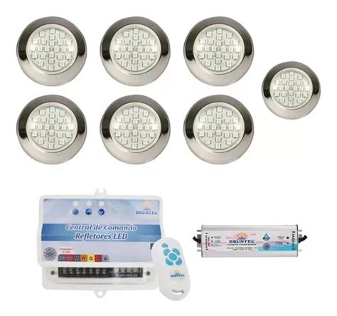 Kit Led Piscina W Rgb Inox Central Fonte A Brustec Frete Gr Tis