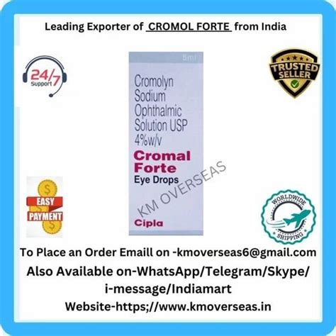 CIPLA SOLUTION Cromal Forte Eye Drops Packaging Size 5ML Dose As