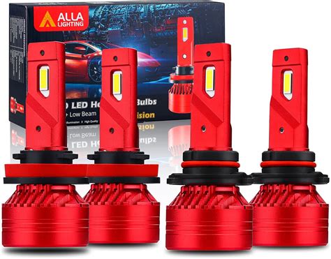 Alla Lighting 9005 H11 LED Bulbs Combo High Low Beam Headlight Bulbs