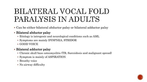 Vocal fold paralysis/ Paresis full | PPT