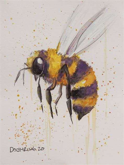 Honey Bee Painting by Jennifer Doehring | Saatchi Art | Bee painting ...