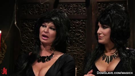 Busty Dominatrix Whips Bound Milf Lesbian