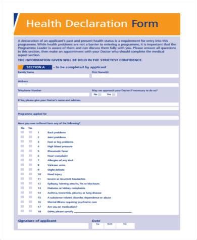 Health Declaration Form Tagalog