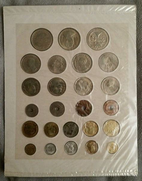 Old & Current Thai Coins, 25 Coin Set, Souvenir from Thailand, 200 Baht ...