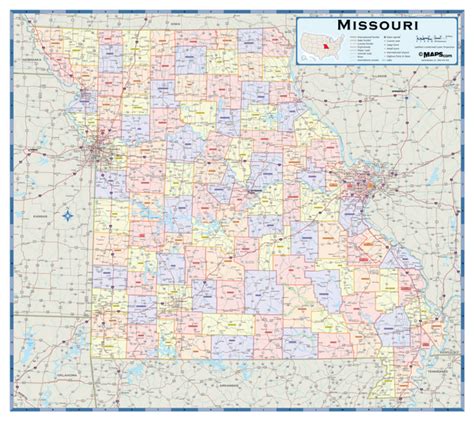 Missouri Counties Wall Map