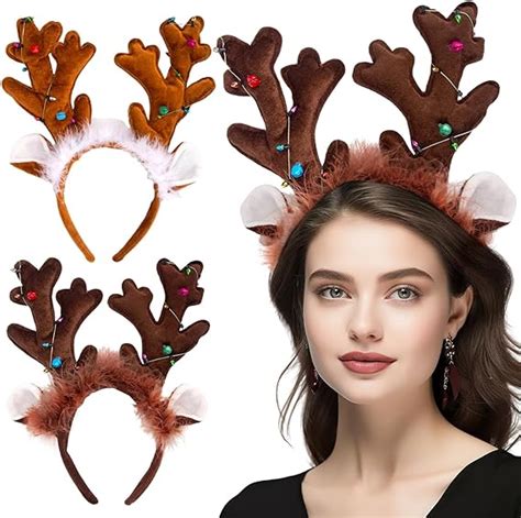 Amazon FUTUREPLUSX 2PCS Reindeer Antler Headbands Christmas