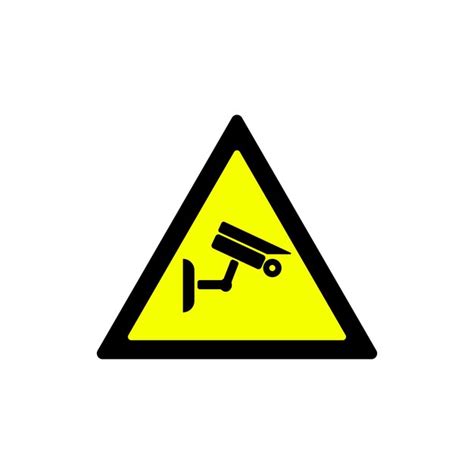 Premium Vector Triangle Yellow Cctv Area In Operation Warning Symbol