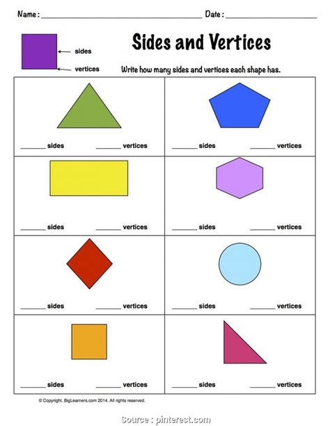 Shapes Worksheet First Grade