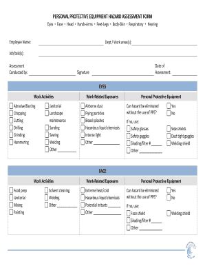 Fillable Online Ehs Ucsd Personal Protective Equipment Hazard