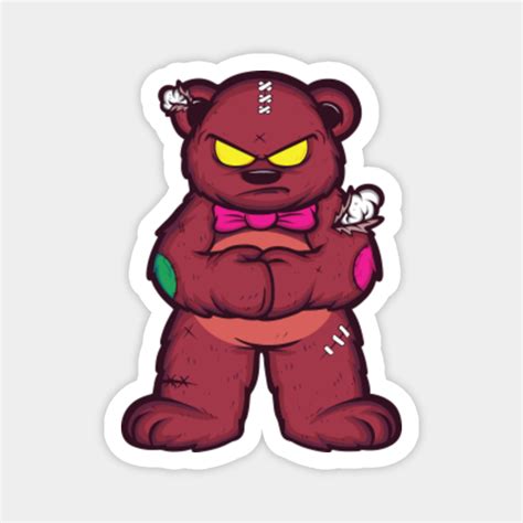 Angry Teddy Bear - Teddy Bear - Magnet | TeePublic