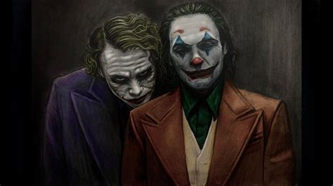 Drawing The Joker Joaquin Phoenix Heath Ledger Zw Drawing YouTube In