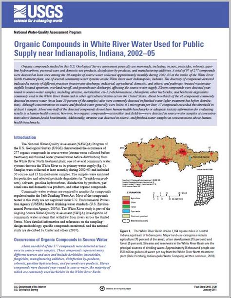 Usgs Fact Sheet Organic Compounds In White River Water Used