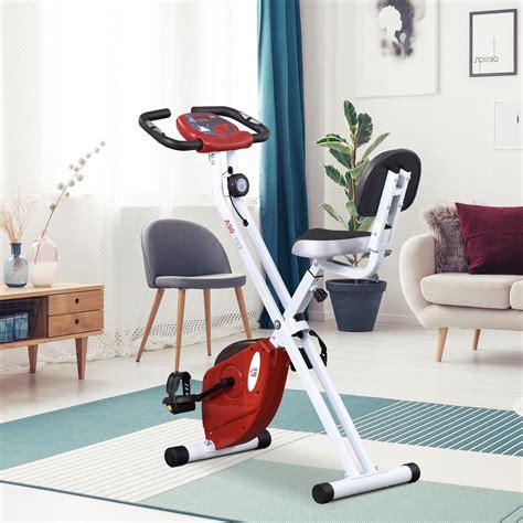 Vélo d appartement pliable 8 niveaux de résistance magnétique selle