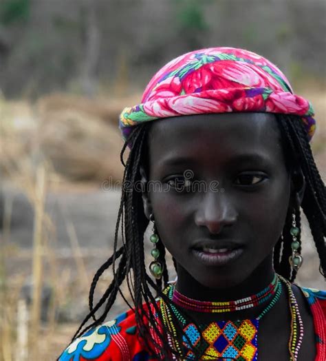 Portrait Of Tattooed Mbororo Aka Wodaabe Tribe Woman Poli Cameroon Editorial Photo Image Of