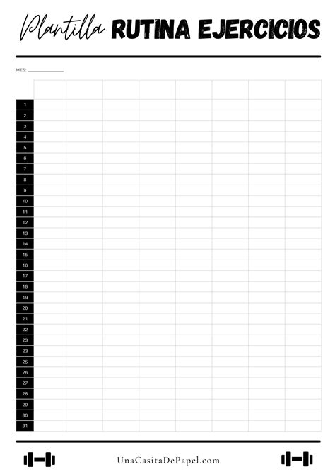 Plantillas Rutina De Gimnasio Y Entrenamiento Diario