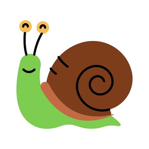 Caracol bebê fofo animal sorridente engraçado ilustração em vetor