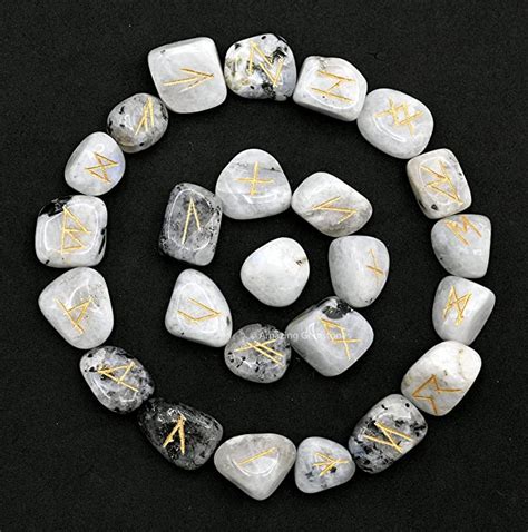 Rainbow Moonstone Crystal Runes Stone Set Elder Futhark Walmart