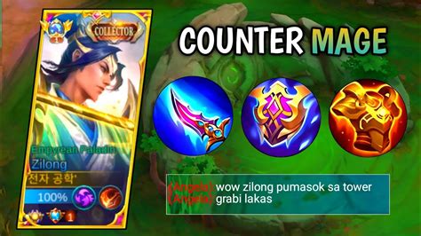 ZILONG COUNTER MAGE BUILD 2023 WTF DAMAGE AND DEFENSE COMBINATION