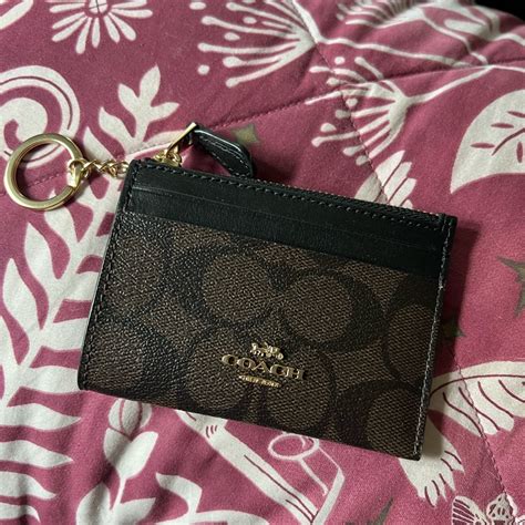 Coach Mini Skinny Id Case In Signature Canvas Gem