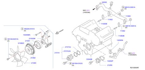 Nissan Pathfinder Engine Coolant Crossover Pipe Ea A