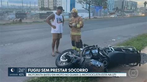 Vídeo Motorista bate em moto e foge sem prestar socorro no Guará 2