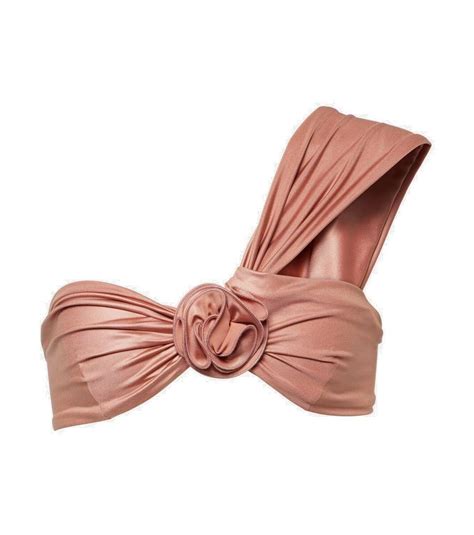 Magda Butrym Floral appliqué bikini top Magda Butrym