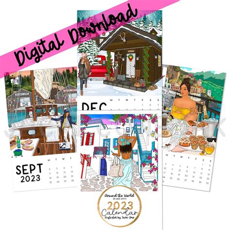 Printable 2023 Desk Calendar 5x7 Digital Download Etsy