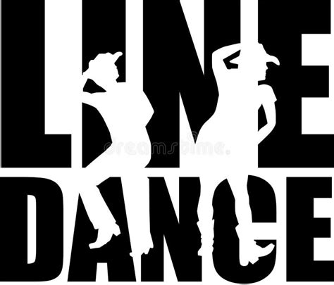 Line Dance Couple with Word Stock Vector - Illustration of country ...