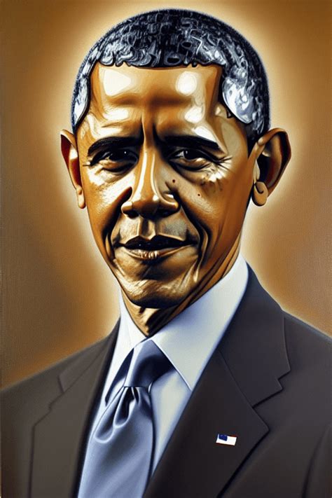 Peinture L Huile De Barack Obama Objectif Grand Angle Photographique