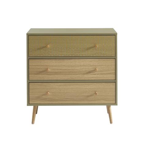 Commode Ba Ta Capucine Vert Olive Effet Ch Ne Tiroirs