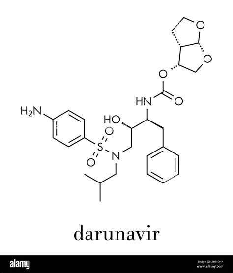 Darunavir HIV Drug Protease Inhibitor Class Molecule Skeletal