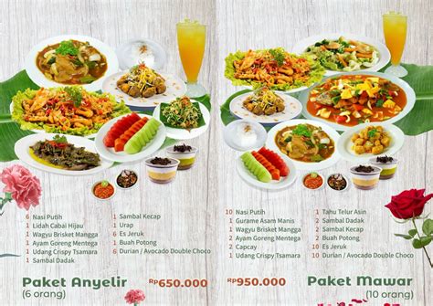 Menu At Tsamara Resto Function Hall Restaurant Bekasi Regency