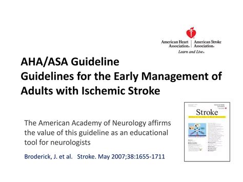 Aha Asa Guidelines For Ischemic Stroke Ppt