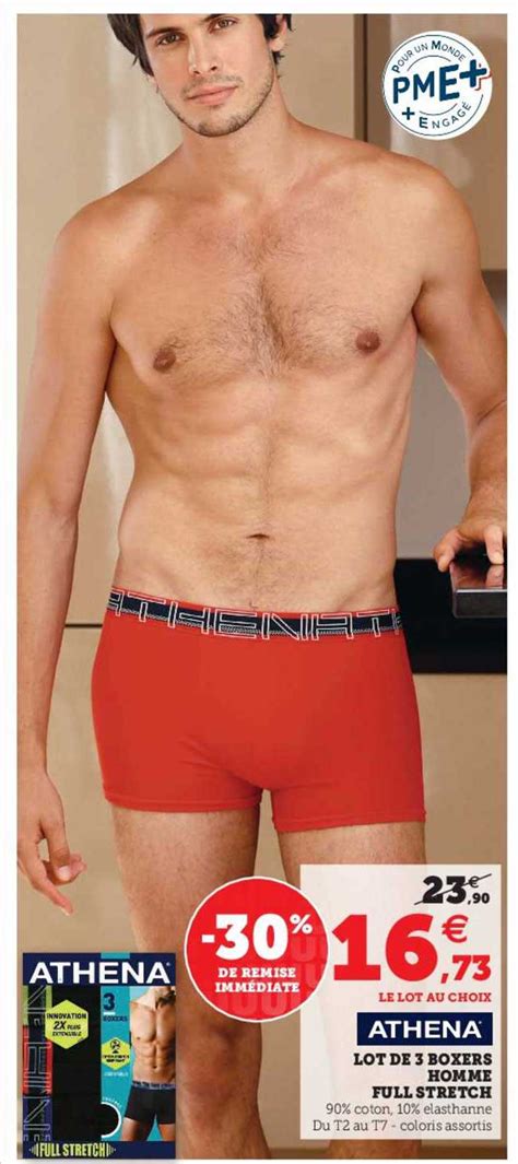 Offre Lot De Boxers Homme Full Stretch Athena Chez Hyper U