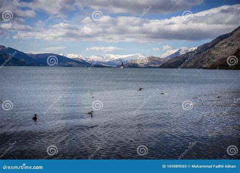 Widok Na Jezioro Wakatipu Queenstown Nowa Zelandia Zdj Cie Stock