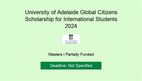 University of Adelaide Global Citizens Scholarship for International ...