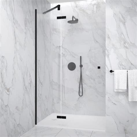 Hinged Shower Door Matt Black 1200mm 34 St John 34 St John Ltd