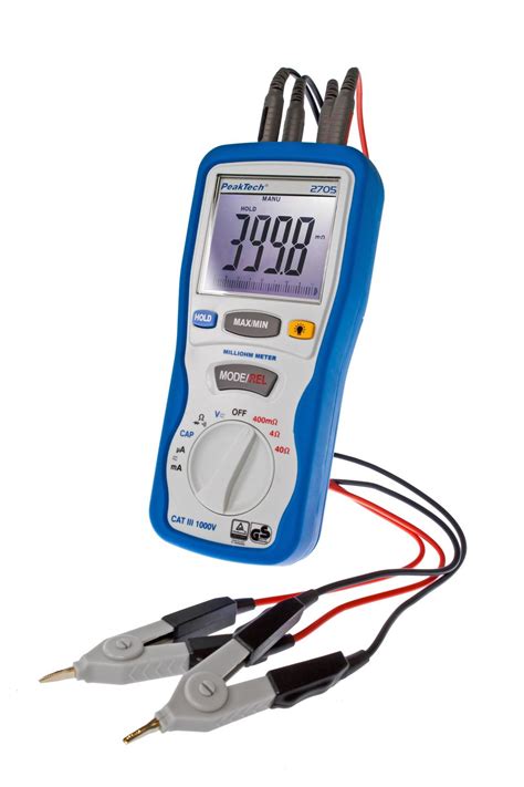 PeakTech P 2705 Digital milliohmmeter 4 000 counts 400 mΩ 4 40 Ω