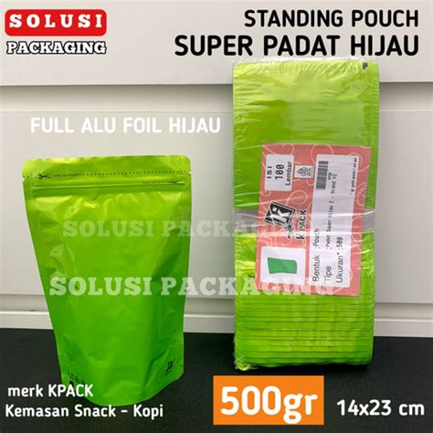 Jual KPACK 500Z STANDING POUCH SUPER HIJAU 500GR 14X23 KEMASAN KOPI