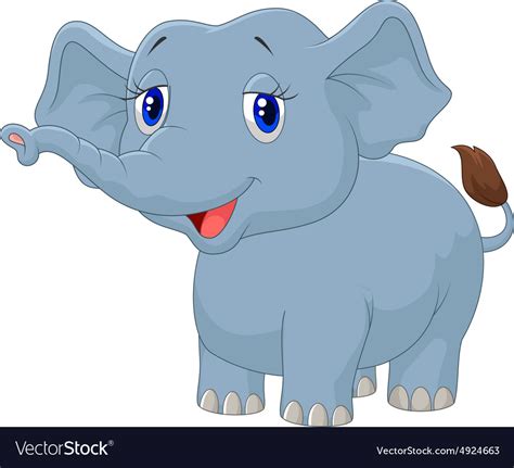 Cartoon happy elephant Royalty Free Vector Image