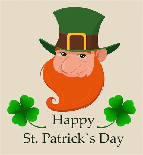 Premium Vector Saint Patrick S Day Head Of Cartoon Leprechaun