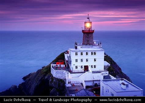 Ireland - Dublin - Baily Lighthouse on the southeastern part of Howth Head during sunset ...