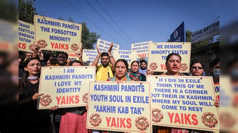 Protest in Jammu for relocation of Kashmiri Pandit employees from ...