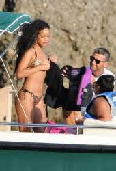 Rihanna In Leopard Bikini On Vacation In Portofino Italy Hawtcelebs