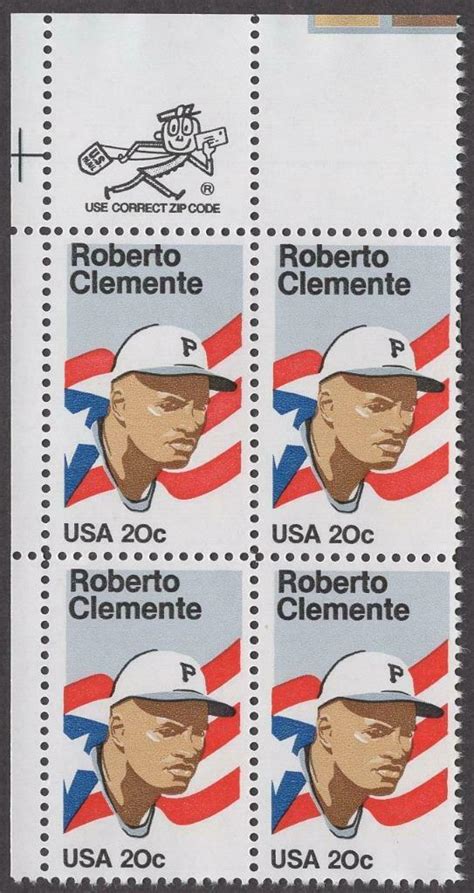 Scott Roberto Clemente Ball Player Zip Block Mnh The